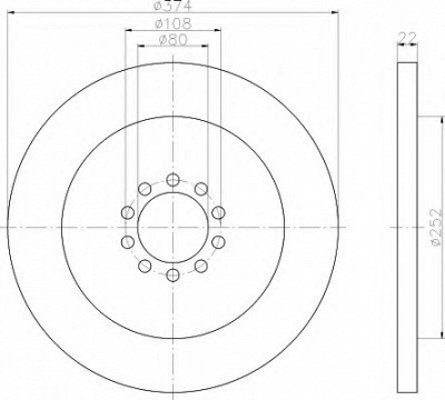 HELLA 8dd355117531 -  Тормозной диск