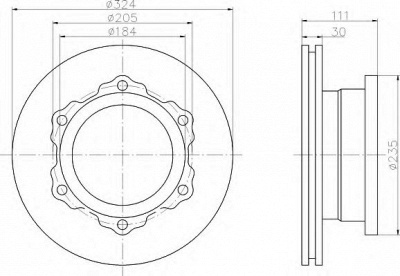 HELLA 8dd355117561 -  Тормозной диск