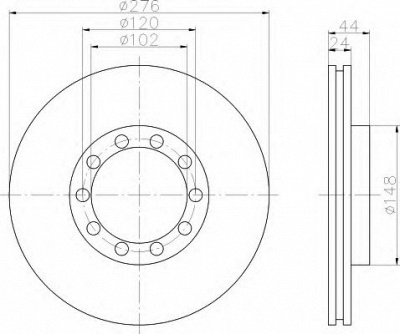 HELLA 8dd355117581 -  Тормозной диск