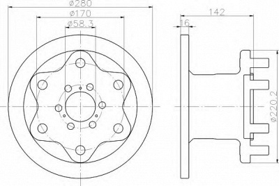 HELLA 8dd355117591 -  Тормозной диск