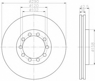 HELLA 8dd355117601 -  Тормозной диск