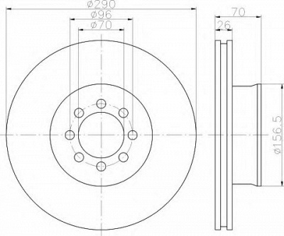 HELLA 8dd355117651 -  Тормозной диск