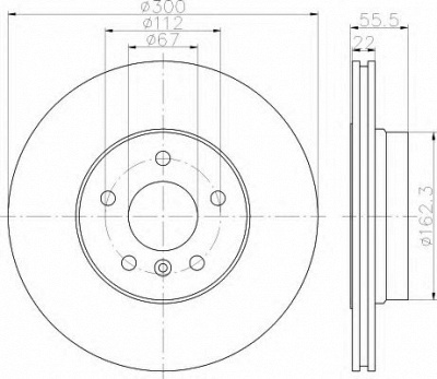 HELLA 8dd355117771 -  Тормозной диск