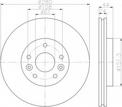 HELLA 8dd355117781 -  Тормозной диск
