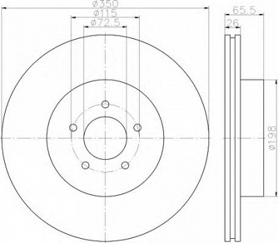 HELLA 8dd355117811 -  Тормозной диск