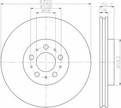 HELLA 8dd355117851 -  Тормозной диск