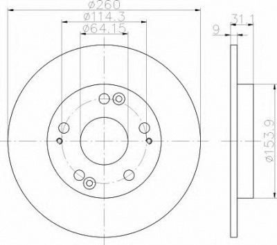 HELLA 8dd355117901 -  Тормозной диск