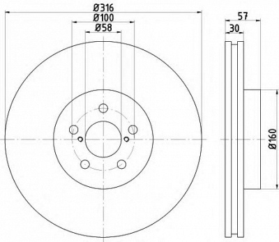 HELLA 8dd355117921 -  Тормозной диск