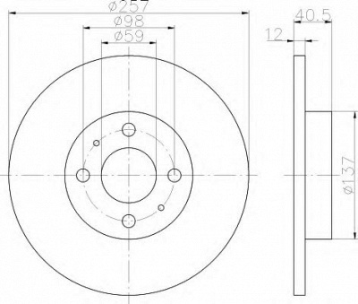 HELLA 8dd355117931 -  Тормозной диск