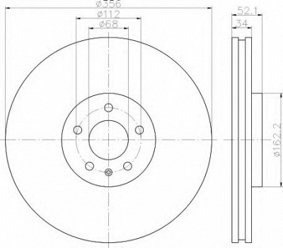 HELLA 8dd355118011 -  Тормозной диск
