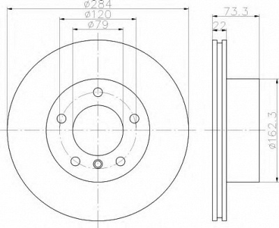 HELLA 8dd355118031 -  Тормозной диск