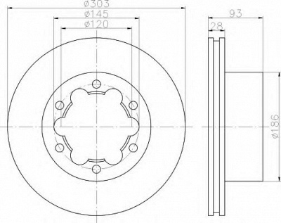 HELLA 8dd355118061 -  Тормозной диск