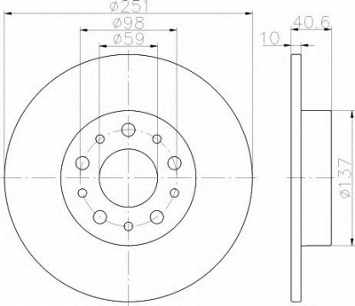 HELLA 8dd355118071 -  Тормозной диск