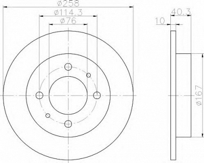 HELLA 8dd355118111 -  Тормозной диск