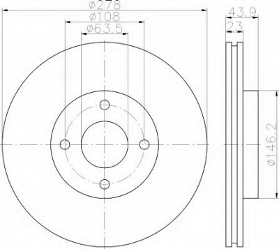 HELLA 8dd355118181 -  Тормозной диск