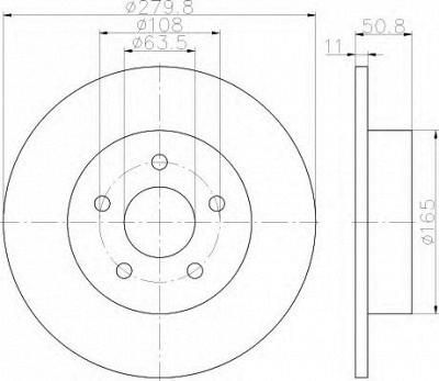HELLA 8dd355118211 -  Тормозной диск
