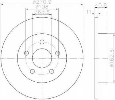 HELLA 8dd355118221 -  Тормозной диск