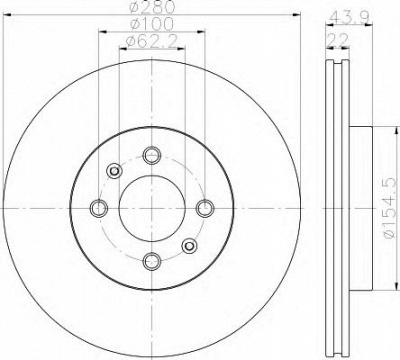 HELLA 8dd355118251 -  Тормозной диск