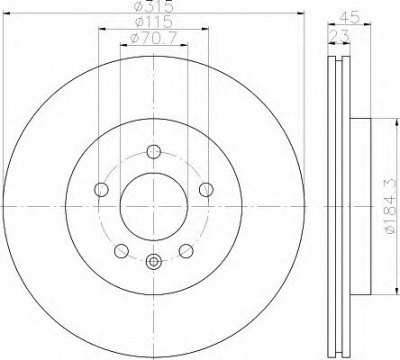 HELLA 8dd355118281 -  Тормозной диск