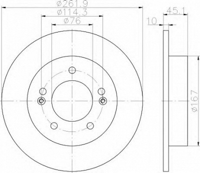HELLA 8dd355118301 -  Тормозной диск