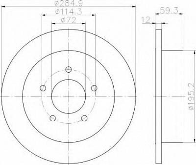 HELLA 8dd355118341 -  Тормозной диск