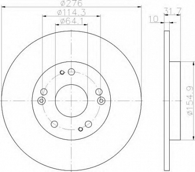 HELLA 8dd355118351 -  Тормозной диск