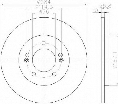 HELLA 8dd355118361 -  Тормозной диск