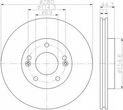 HELLA 8dd355118381 -  Тормозной диск