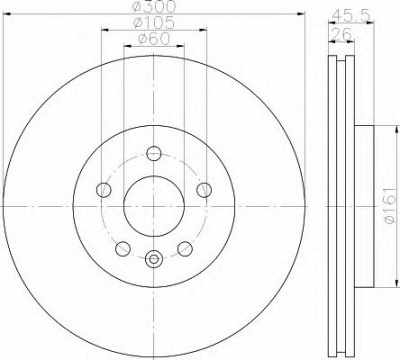 HELLA 8dd355118391 -  Тормозной диск