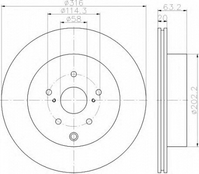 HELLA 8dd355118451 -  Тормозной диск