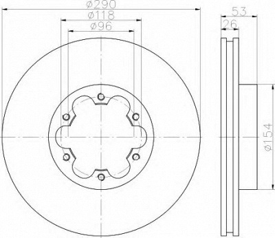 HELLA 8dd355118481 -  Тормозной диск