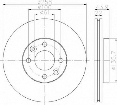 HELLA 8dd355118491 -  Тормозной диск