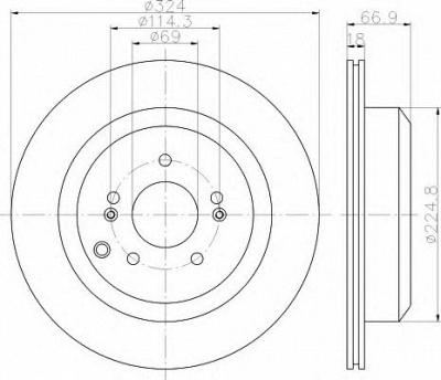 HELLA 8dd355118531 -  Тормозной диск