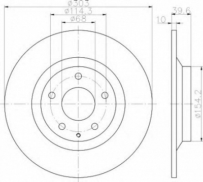 HELLA 8dd355118541 -  Тормозной диск