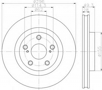HELLA 8dd355118561 -  Тормозной диск