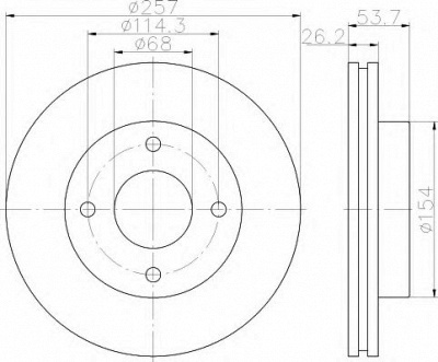 HELLA 8dd355118571 -  Тормозной диск