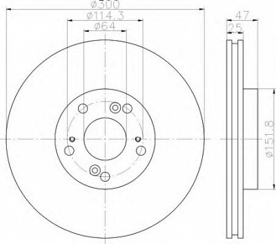 HELLA 8dd355118701 -  Тормозной диск