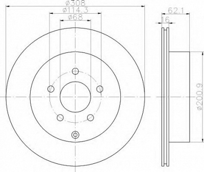 HELLA 8dd355118811 -  ДИСК ТОРМОЗНОЙ PRO