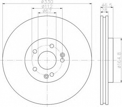 HELLA 8dd355118821 -  Тормозной диск