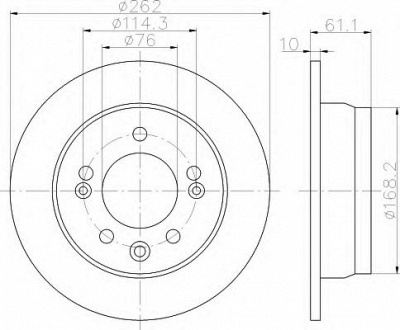 HELLA 8dd355118861 -  ДИСК ТОРМОЗНОЙ PRO
