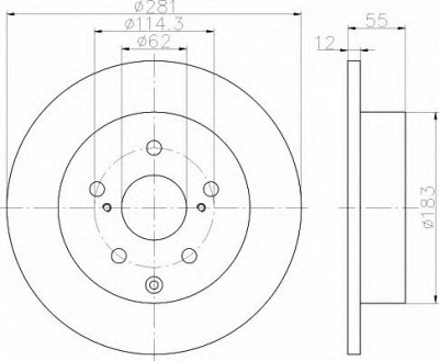 HELLA 8dd355118881 -  Тормозной диск