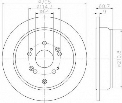 HELLA 8dd355118901 -  Тормозной диск