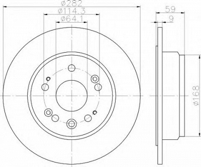HELLA 8dd355119031 -  Тормозной диск