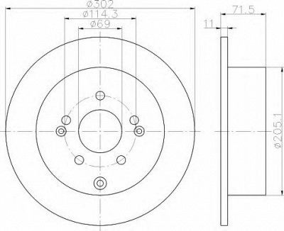 HELLA 8dd355119051 -  Тормозной диск