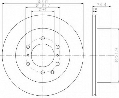 HELLA 8dd355119091 -  Тормозной диск