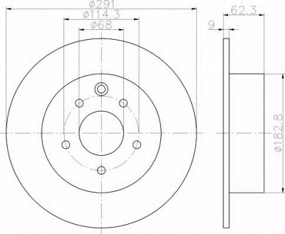 HELLA 8dd355119101 -  Тормозной диск