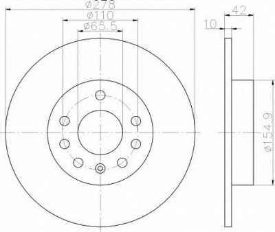 HELLA 8dd355119111 -  Тормозной диск