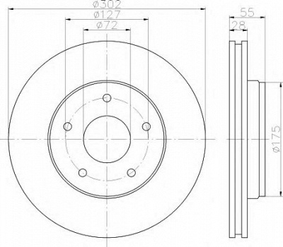 HELLA 8dd355119191 -  Тормозной диск