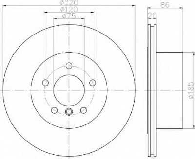 HELLA 8dd355119201 -  Тормозной диск