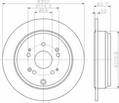 HELLA 8dd355119221 -  Тормозной диск